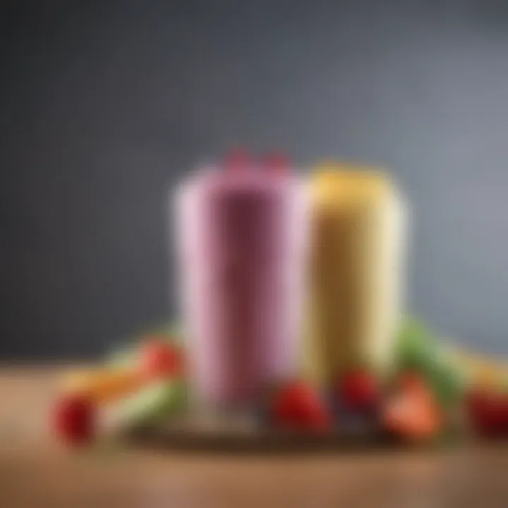 A vibrant array of nutritious shakes in various colors