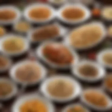 An assortment of exquisite side dishes that enhance the turkey breast experience Variety of side dishes complementing turkey meal