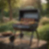 Compact heavy-duty charcoal grill showcasing robust construction and design.