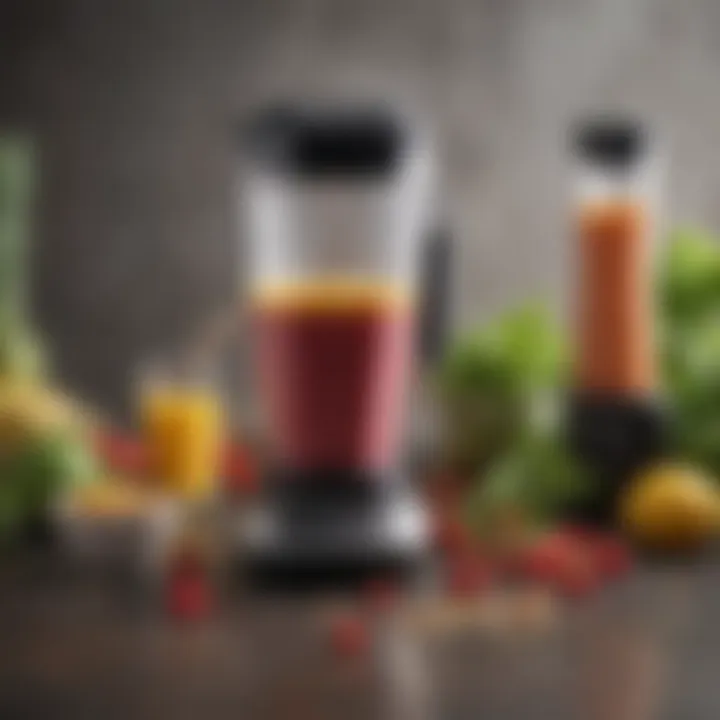 Close-up of smoothie ingredients beside a quiet blender