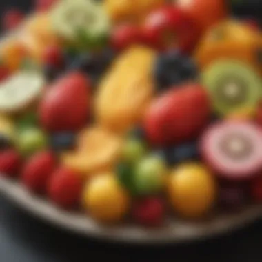 A colorful plate of fresh fruits rich in antioxidants perfect for heart health.