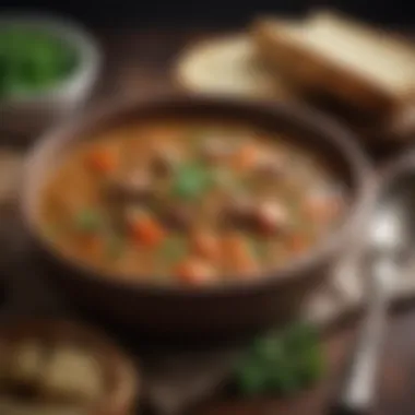 Comforting Lentil Stew for a Cozy Dinner Satisfying lentil stew in a rustic bowl