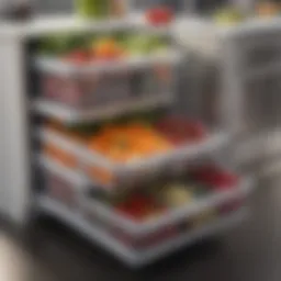 Elegant stackable fridge bins showcasing organized produce
