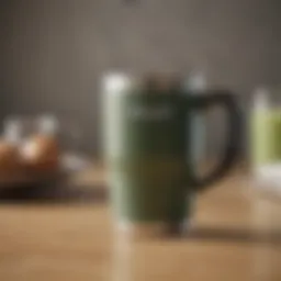 Sleek design of Stanley spill-proof mug showcasing its ergonomic handle