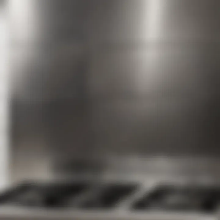 Close-up of a stainless steel backsplash guard