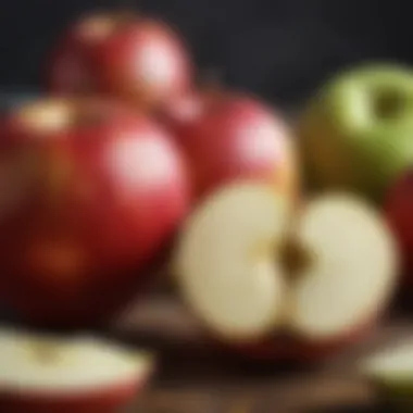 Crisp Texture of Apple and Pear Close-up of a fresh apple and pear, highlighting their crisp texture