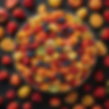 Vibrant Crunchy Fruits An assortment of vibrant crunchy fruits displayed in a bowl