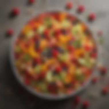 Colorful Crunchy Fruit Salad A colorful salad featuring various crunchy fruits and vegetables