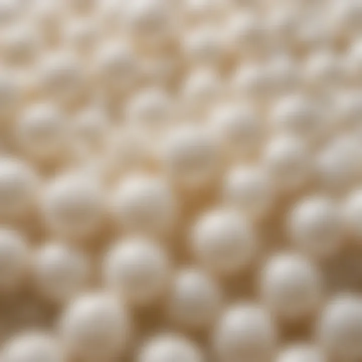 A close-up of white pearl boba showcasing its translucent texture.