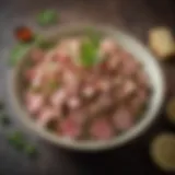 A vibrant spread of tuna mixture in a bowl, garnished with fresh herbs
