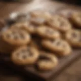 A selection of freshly baked cookies displayed elegantly on a rustic wooden table.