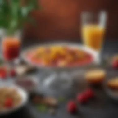 Colorful beverages paired with delightful dishes