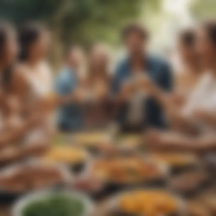 A joyful gathering of friends enjoying a summer feast