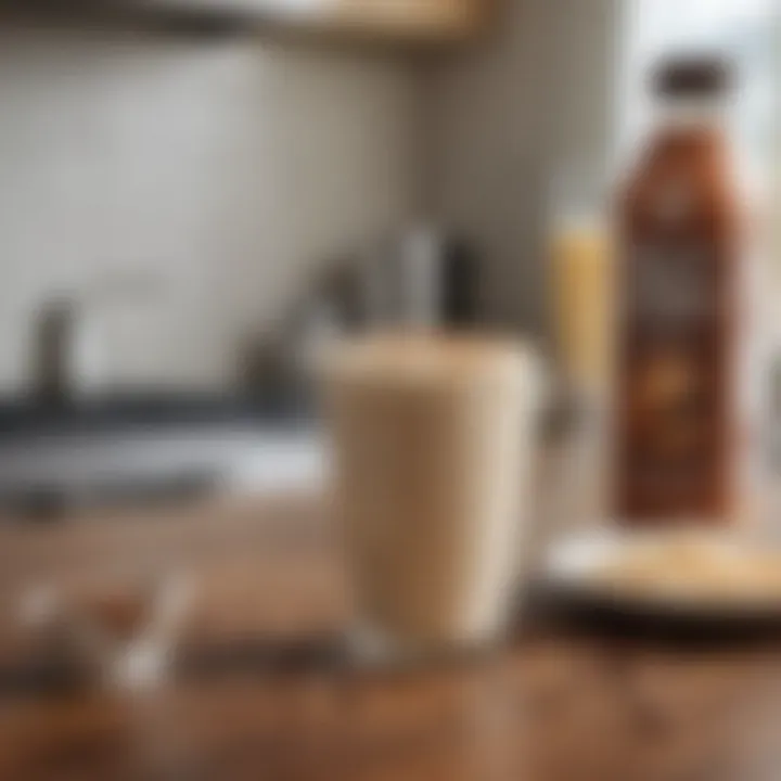 Alternative coffee creamer options in a modern kitchen