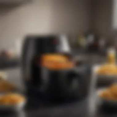 A close-up view highlighting the innovative technology of a Philips air fryer.