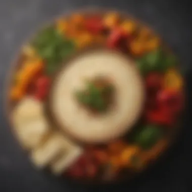 Vibrant Queso Ingredients An array of fresh ingredients including peppers and cheeses arranged artfully.