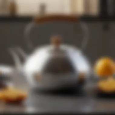 Modern Stainless Steel: A Functional Teapot Choice Stainless steel teapot with modern aesthetics, perfect for functionality.