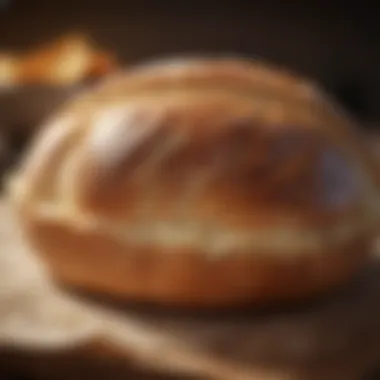 Close-up of freshly baked sourdough bread