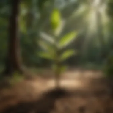 Vanilla plant thriving in lush surroundings
