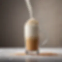 Elegant micro milk frother with varying froth textures.