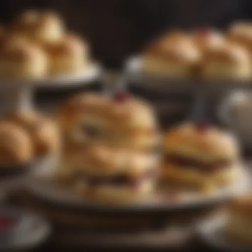Traditional British scones served with clotted cream and jam