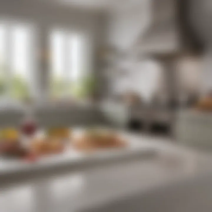 A modern royal kitchen showcasing sustainable practices with fresh, local ingredients