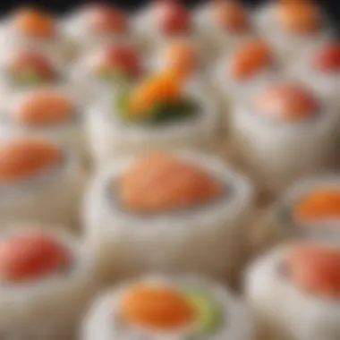 Close-up of perfectly cooked sushi rice, highlighting texture and grain quality