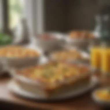 An inviting breakfast table featuring various styles of egg casseroles and garnishes.