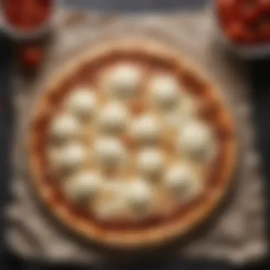 Perfectly Melted Mozzarella Pizza A pizza topped with perfectly melted mozzarella cheese