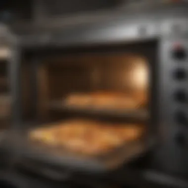 An oven displaying the ideal temperature setting for baking