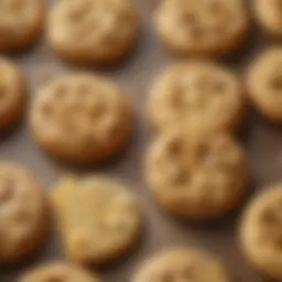 A close-up of freshly baked buttery cookies with a golden-brown texture.