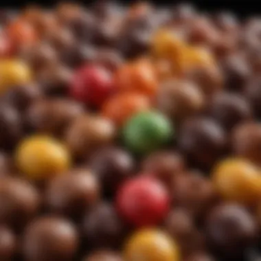 A Tempting Array of Chocolate Taffy A vibrant display of chocolate taffy candies, showcasing their glossy sheen and rich color.