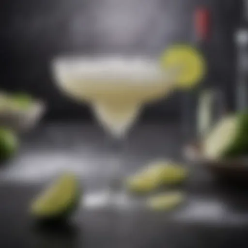 A refreshing frozen Patron margarita garnished with lime and salt