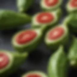 Fresh okra pods showcasing their vibrant green color and unique shape.