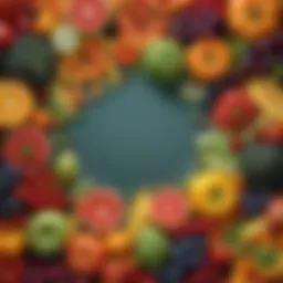 A vibrant display of colorful fruits and vegetables representing energy-boosting foods.