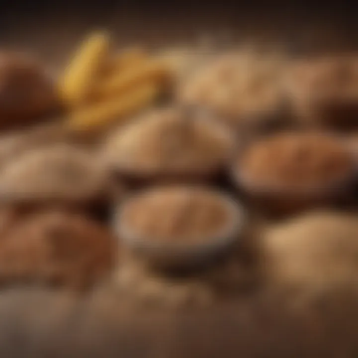 A selection of whole grains, legumes, and nuts arranged artistically.
