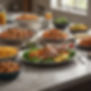 Strategic Meal Planning for Energy Optimization A well-structured meal plan illustrated with diverse nutrient-rich dishes.