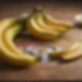 A banana with a measuring tape to symbolize portion control.
