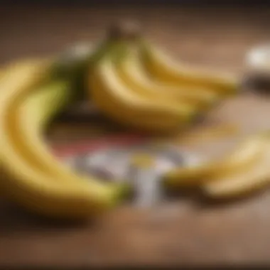 A banana with a measuring tape to symbolize portion control.