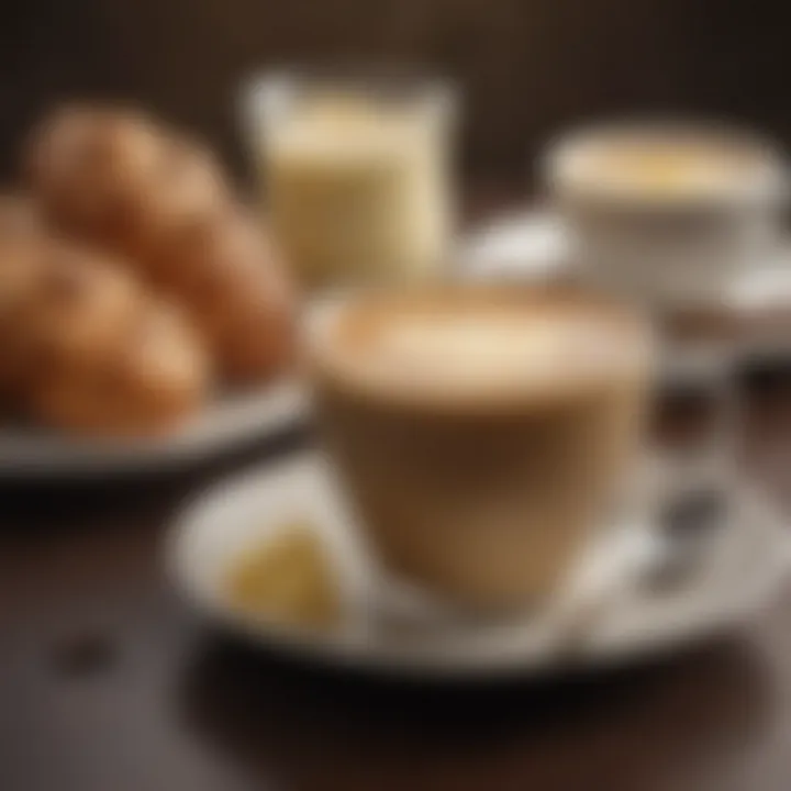 A person enjoying a cup of butter coffee while studying nutrition literature.