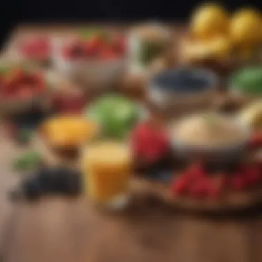 Nutritious Ingredients for Smoothies A collection of ingredients for a nutritious smoothie on a wooden table