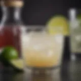 A refreshing skinny margarita cocktail served in a crystal glass with a lime wedge