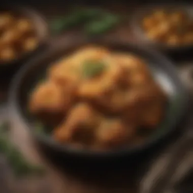 Perfectly Crispy Finish Golden-brown crispy air-fried dish with herbs