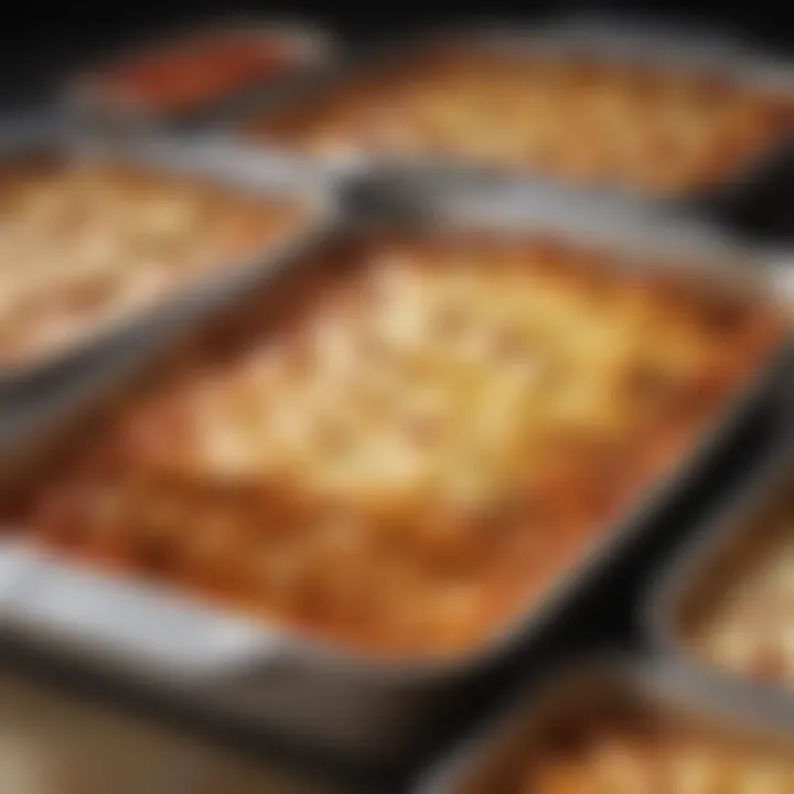 A close-up view of the thermal properties of a lasagna pan.