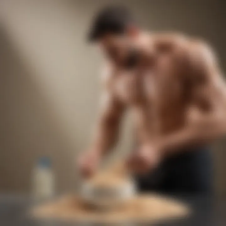 Health-Conscious Individual Using Protein Powder