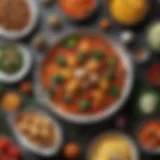 A vibrant array of colorful side dishes for Easter dinner, featuring seasonal vegetables and traditional fare.