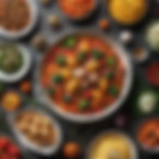 A vibrant array of colorful side dishes for Easter dinner, featuring seasonal vegetables and traditional fare.