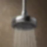 Close-up view of a shower head showing CLR buildup