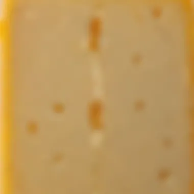 A close-up view of Colby Jack cheese highlighting its unique color blend