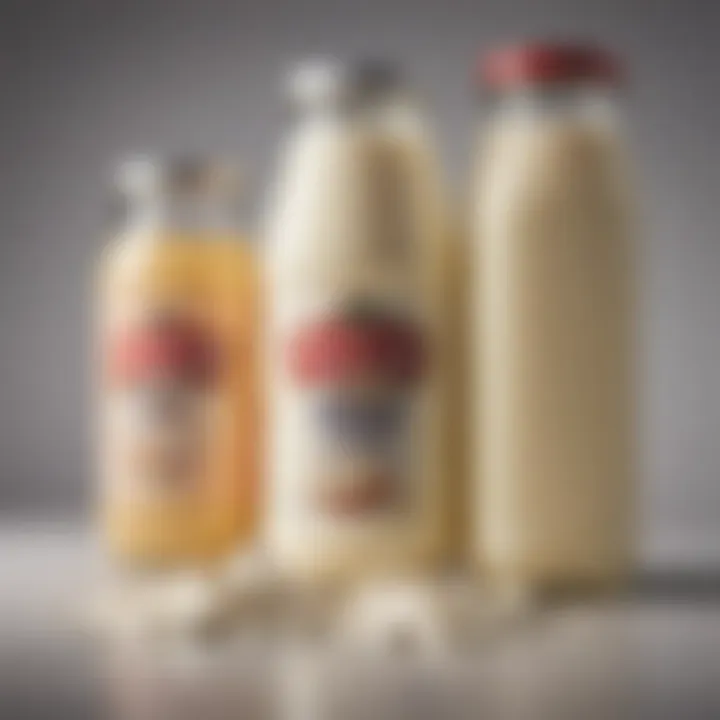 Comparison between evaporated milk and other dairy products